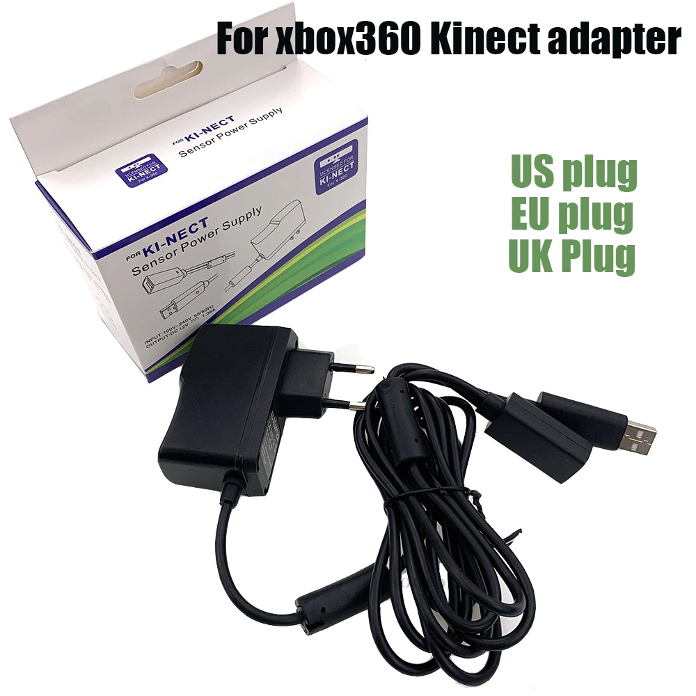 AC 100V-240V Power Supply EU/US Plug Adapter USB Charging Charger For Microsoft For Xbox 360 Kinect Sensor Dropshipping