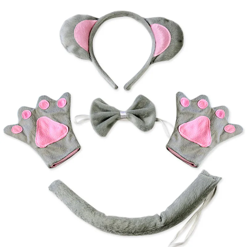 Children cosplay party rat mouse costume girl performance dance tutu tail headband set for kid clothes