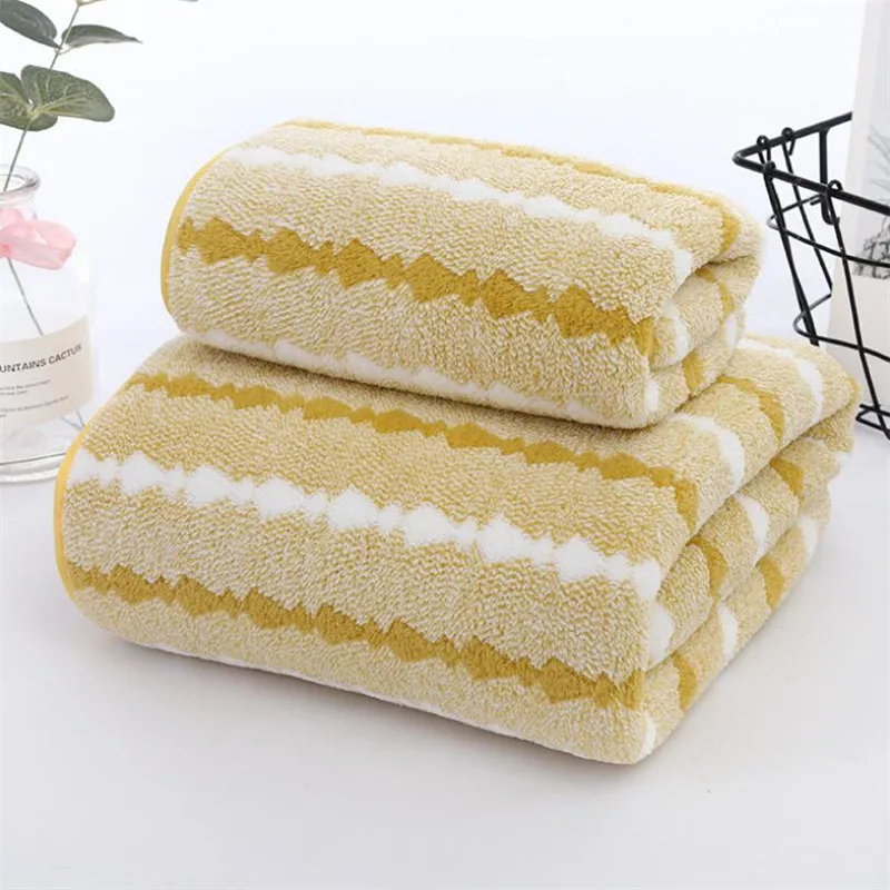 12 Colors Stripes Hand Towel Coral Velvet Bathroom Towel Adult Swimming Beach Towel Set Coral Fleece Hand Towel Set