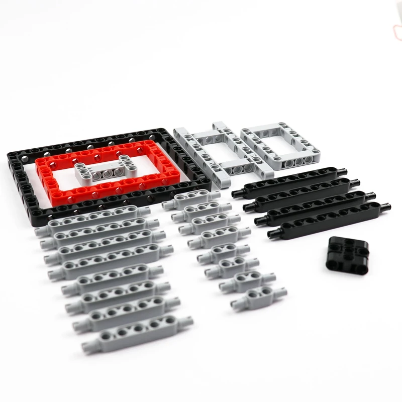 26 Pieces MOC Technical Parts Beam 1X2 1X3 1X5 1X7 1X9 5X7 5X11 Liftarm Double Head With Pin Building Blocks Set Accessory