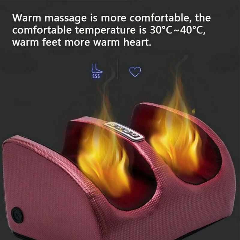 Electric Foot Massager Kneading Deep Tissue Relax Heated Roll Legs Feet Relief Fatigue Foot Massage Machine EU/US/UK Plug