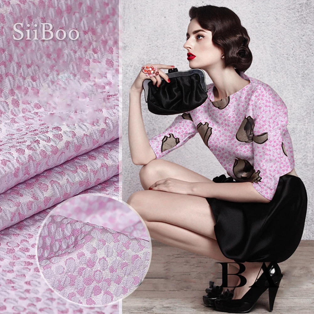 

Designer light purple 3D dot jacquard brocade fabric for dress coat jacquard tissue for sewing cloth tela tejido SP3380