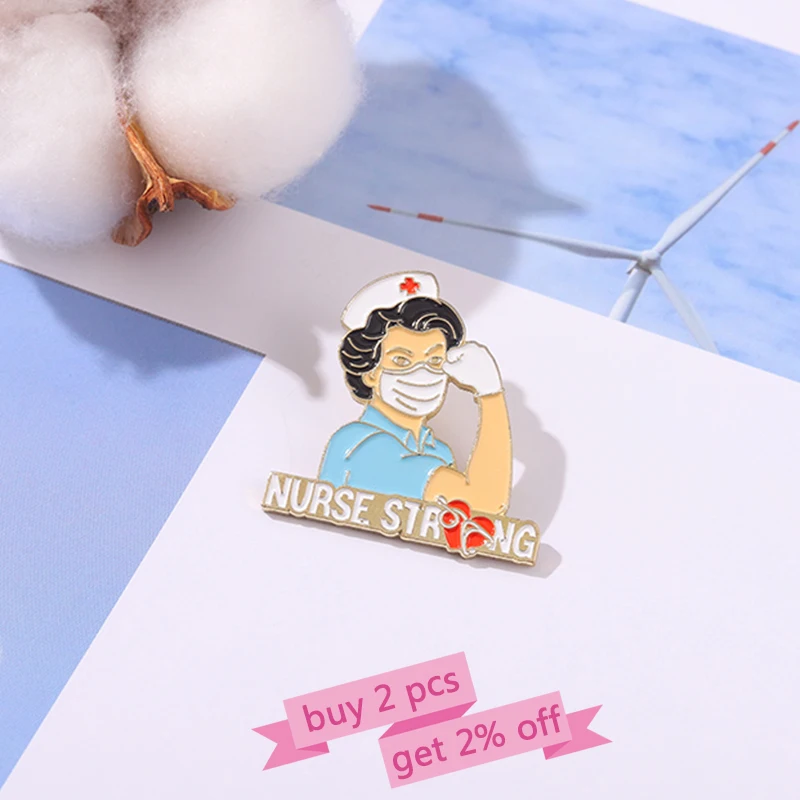 Doctor Nurse Brooches Corsage Lapel Pin Persist In Victory Scarf Bag Clothes Color Glaze Jewelry Gift for Medical Students