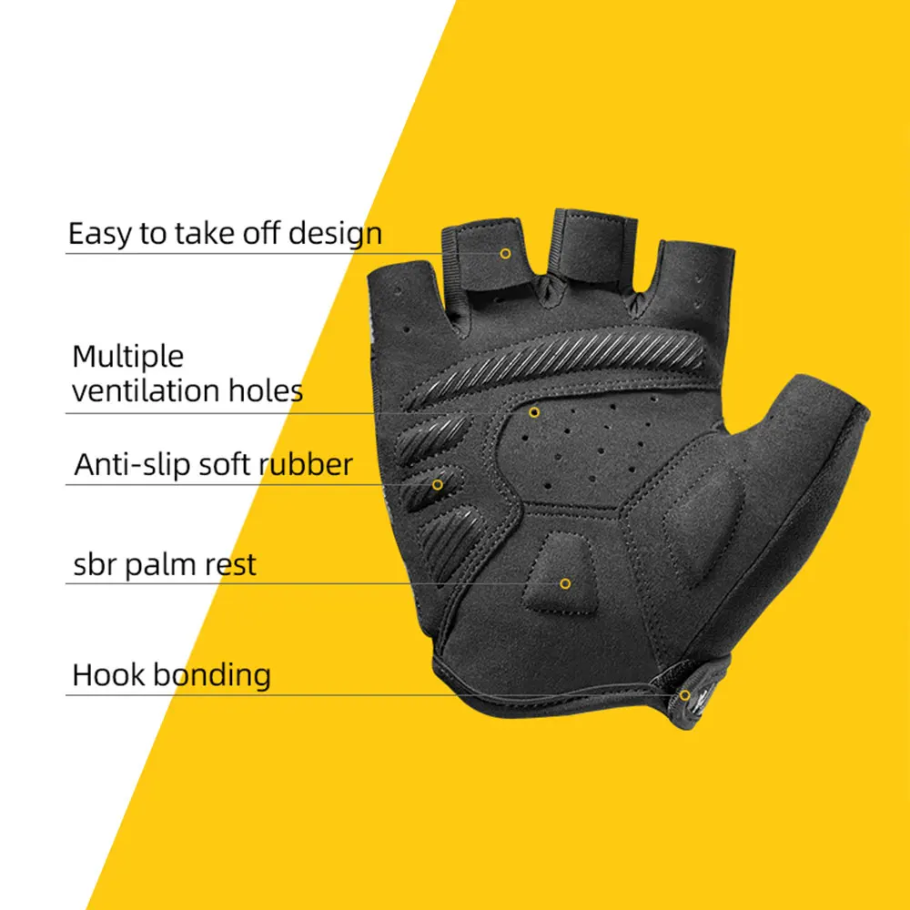 10 Style ROCKBROS Cycling Gloves Half Finger Breathable Bicycle Gloves MTB Road Bike Gel Shockproof Men Women Sports Equipment