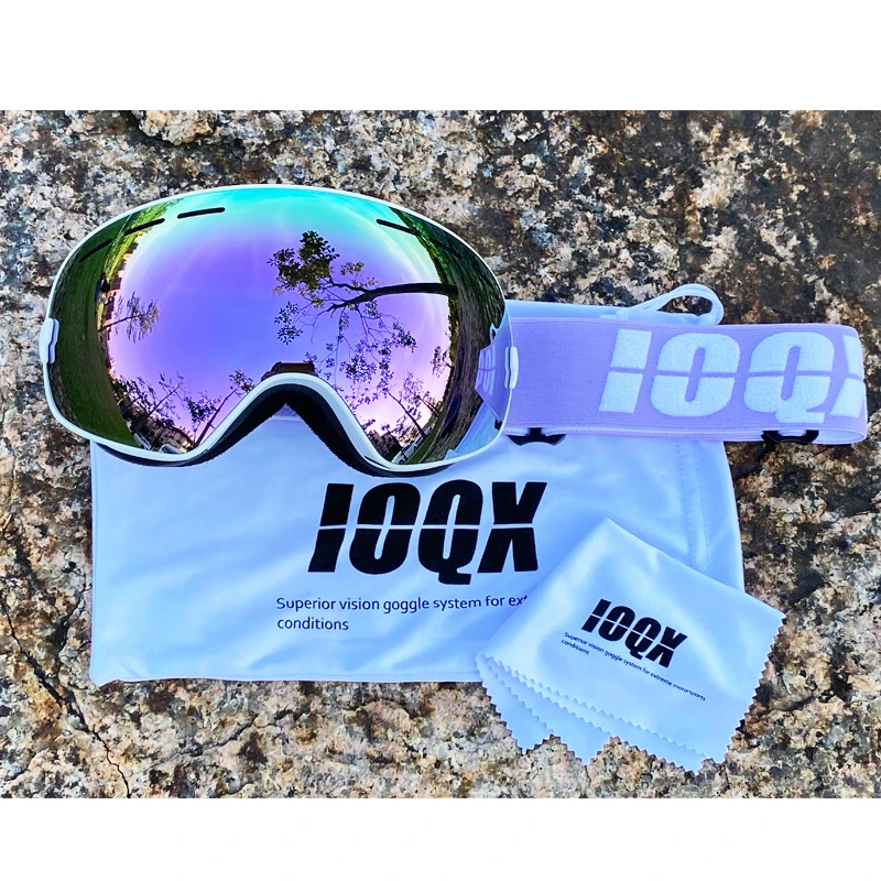 IOQX Ski Goggles Men Anti-Fog Snowboard Glasses UV400 Double Layers Skiing Mask Goggles Women Winter Outdoor Snow Sunglasses