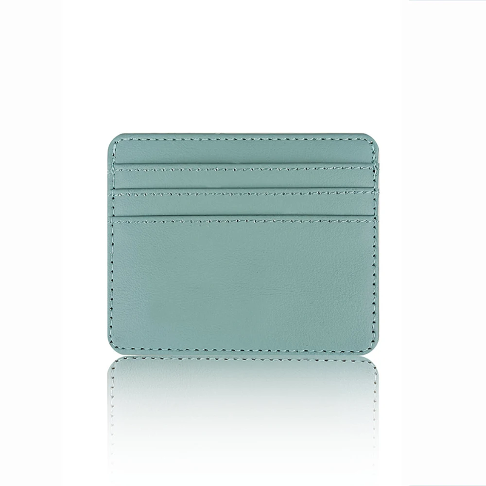 4-Card Ultra-Thin Card Case Large Capacity Solid Color Card Holder Multi-Card Position Leather Pu Multifunctional Wallet Women