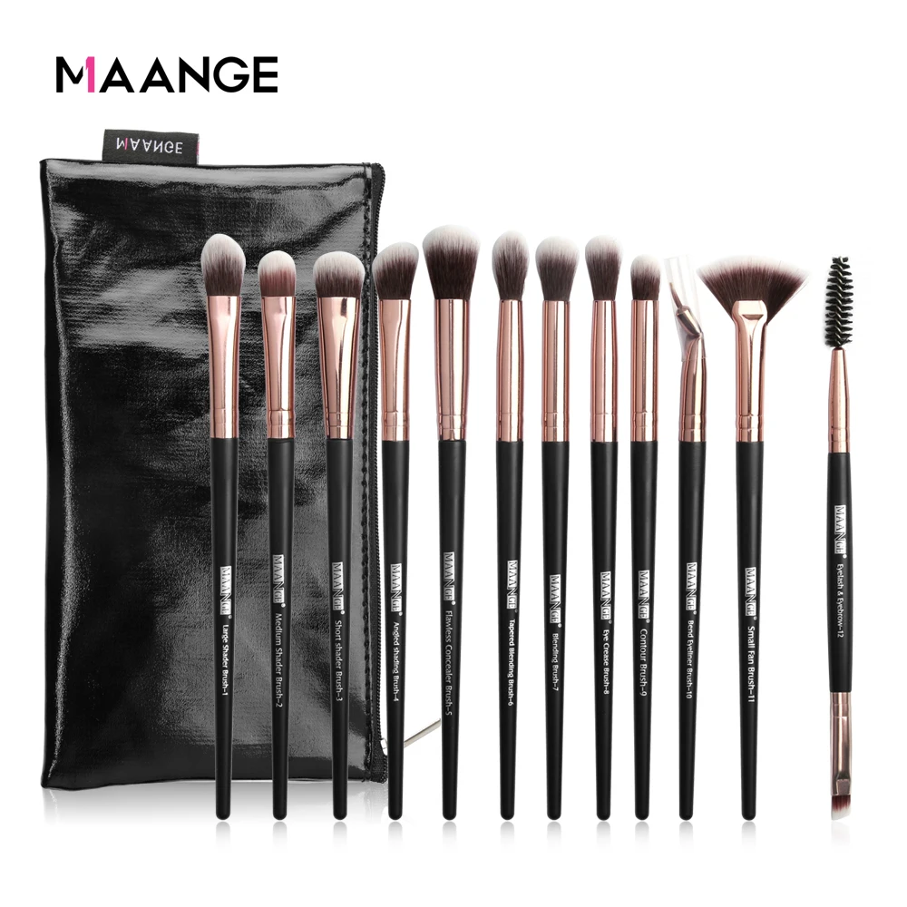 MAANGE 5/12Pcs Makeup Brushes Set Kosmetik Bubuk Eye Shadow Foundation Blush Blending Alat Kecantikan Kuas Make Up maquiagem