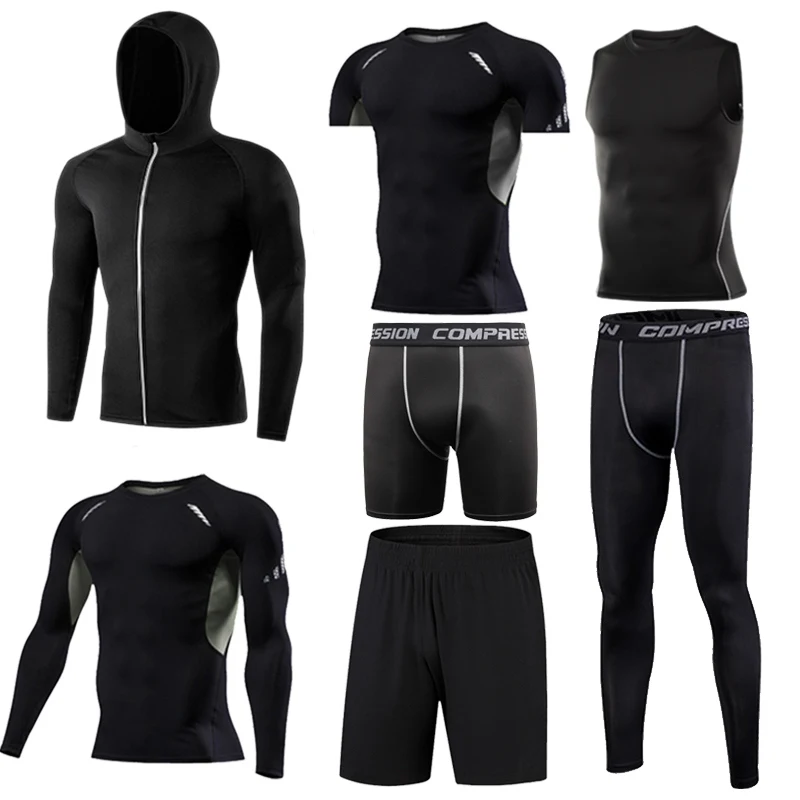 Herren-Lauf-Kompressions-T-Shirts, schnell trocknend, Fußballtrikot, Fitness, eng, Sportbekleidung, Fitnessstudio, Sport, kurzärmeliges Hemd, atmungsaktiv – Detail 36
