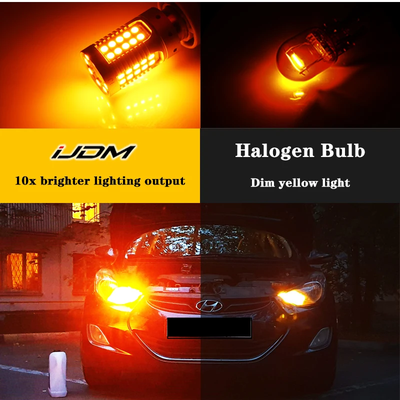JDM Car 7440 7443 LED No Hyper Flash 12V T20 W21/5W 1157 3157 3156 1156 BAU15S LED Bulbs For Turn Signal Lights Red Yellow White