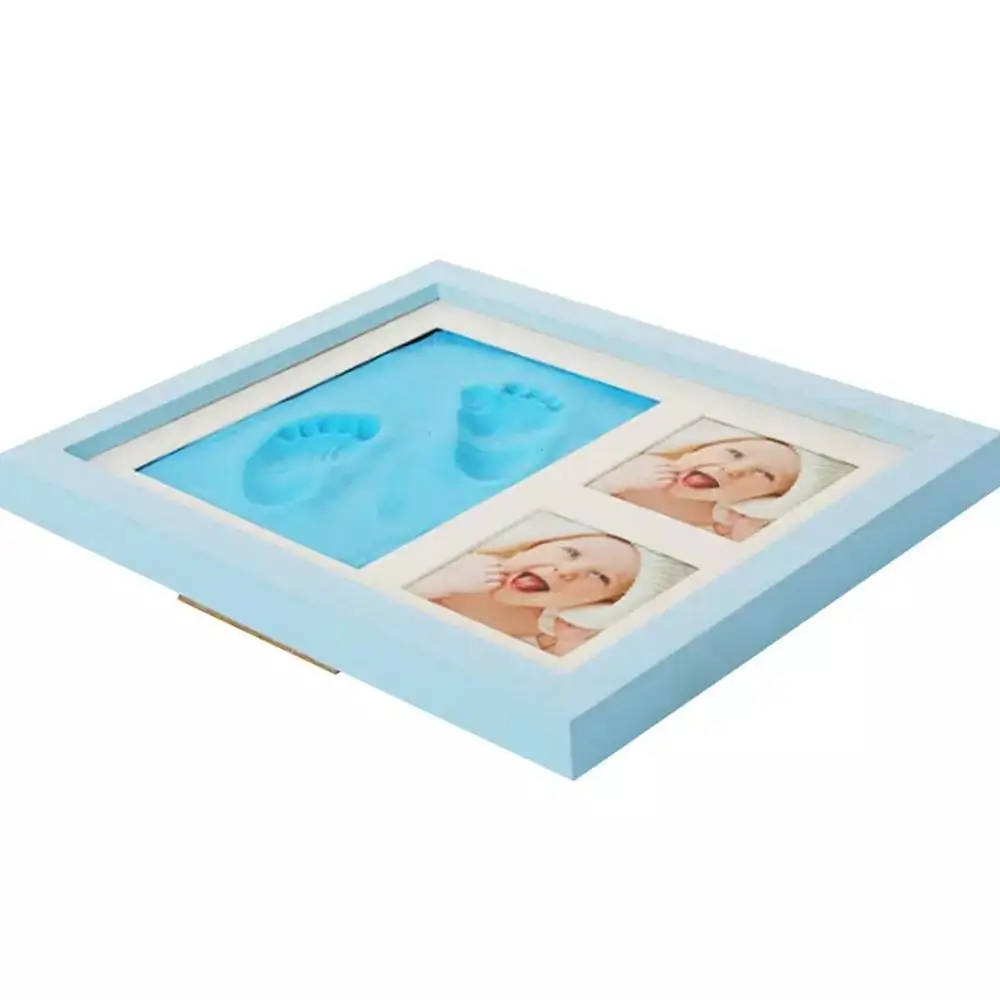 Baby Hand&Foot Print Hands Feet Mold Maker Bebe Baby Photo Frame With Cover Fingerprint Mud Set Baby Growth Memorial Gift