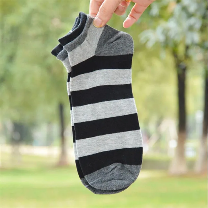 Spring Men Cotton Striped Short Socks Hhigh Quality Hip Hop Low Ankle Sock Japanese Street Style Fashion Couple Socks