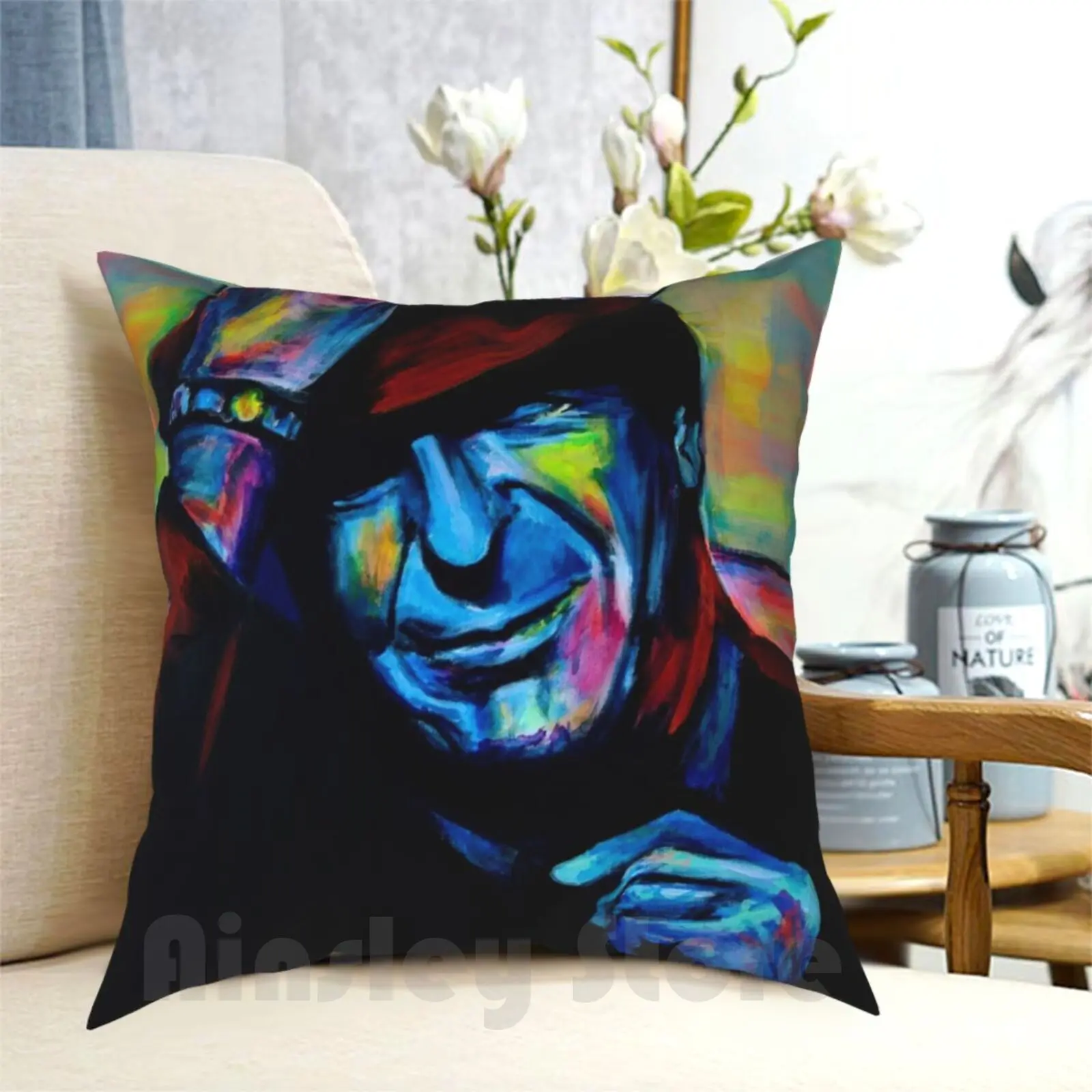 A Thousand Kisses Deep Pillow Case Printed Home Soft DIY Pillow cover Leonard Cohen Montreal Colors