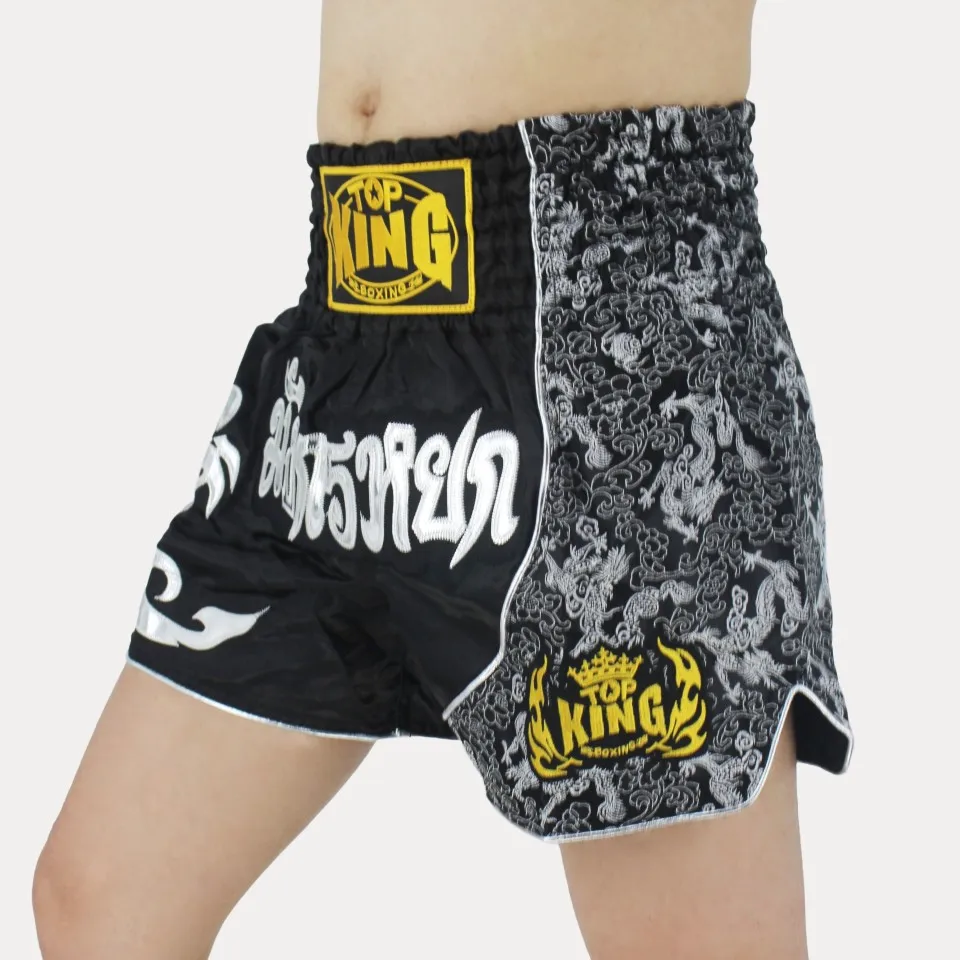 SUOTF Nero MMA Fighting Formazione Fitness Muay Thai Boxe Pantaloncini Per Lo Sport Tiger Muay Thai pantaloncini mma muay thai boxe abbigliamento