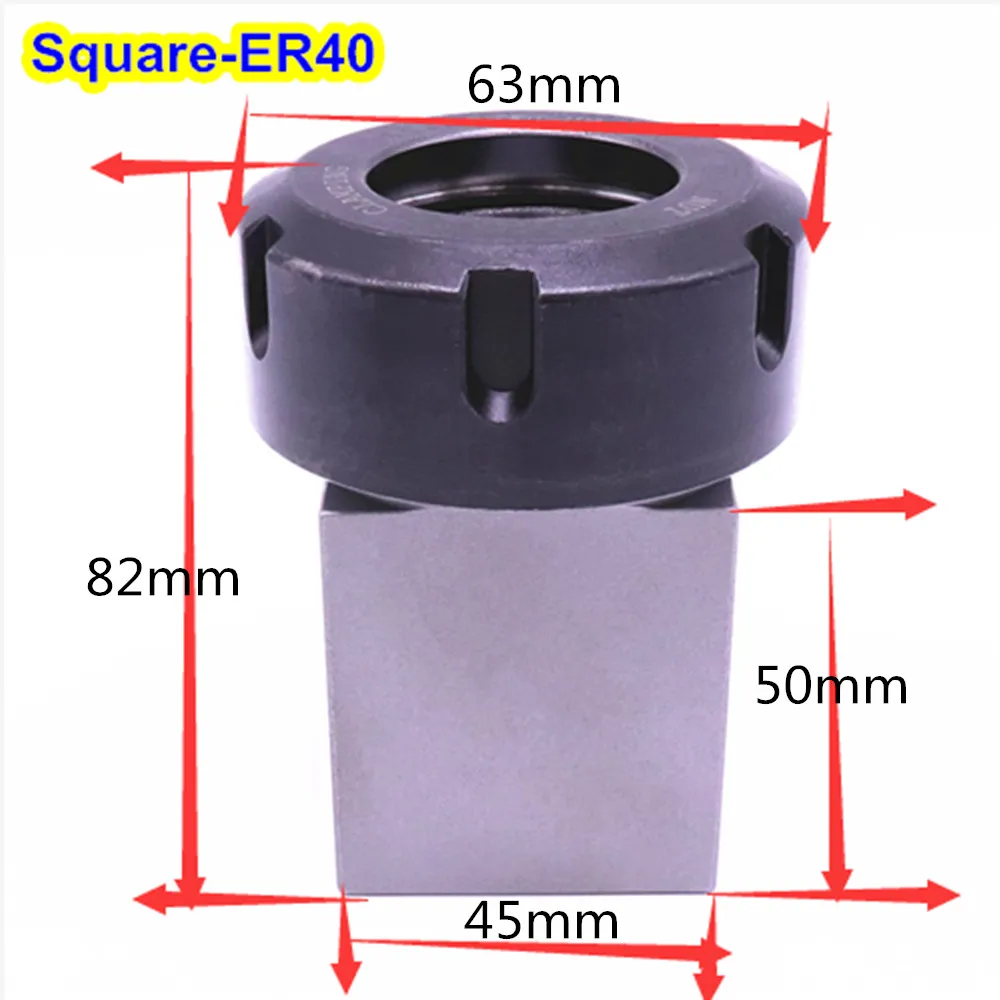 1 pz quadrato ER25 ER32 ER40 Chuck Block molla in acciaio duro Collet Chuck Seat per tornio CNC macchina per incidere perforazione del foro trasversale