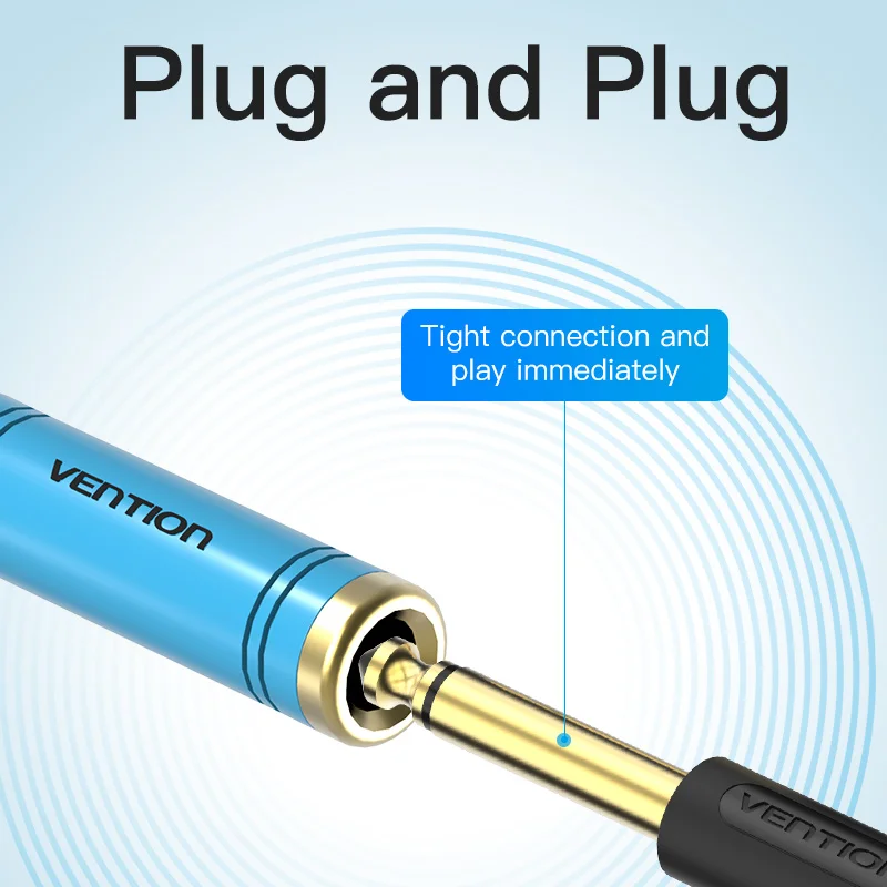 Vention جاك 3.5 إلى 6.35 مللي متر المتكلم موصل ذكر إلى أنثى محول الصوت ل المتكلم الغيتار Mic جاك كابل ستيريو الصوت