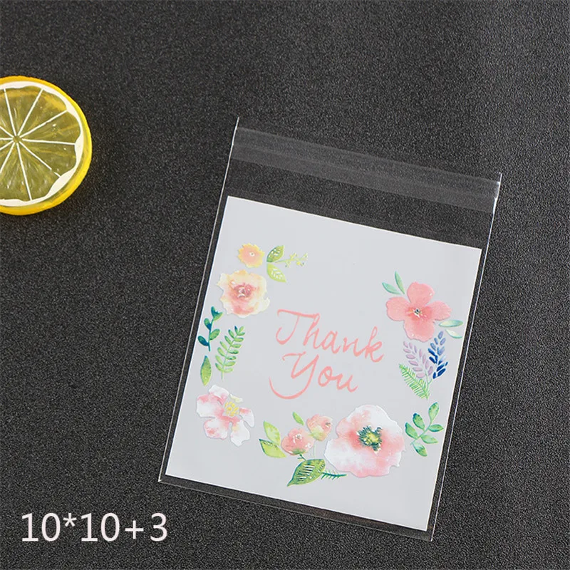 25pcs 10*10+3 Big Lovely Self-Stick Transparent Opp Bags Bracelets Earring Necklace Gift Bags Packaging for Jewelry Box Package