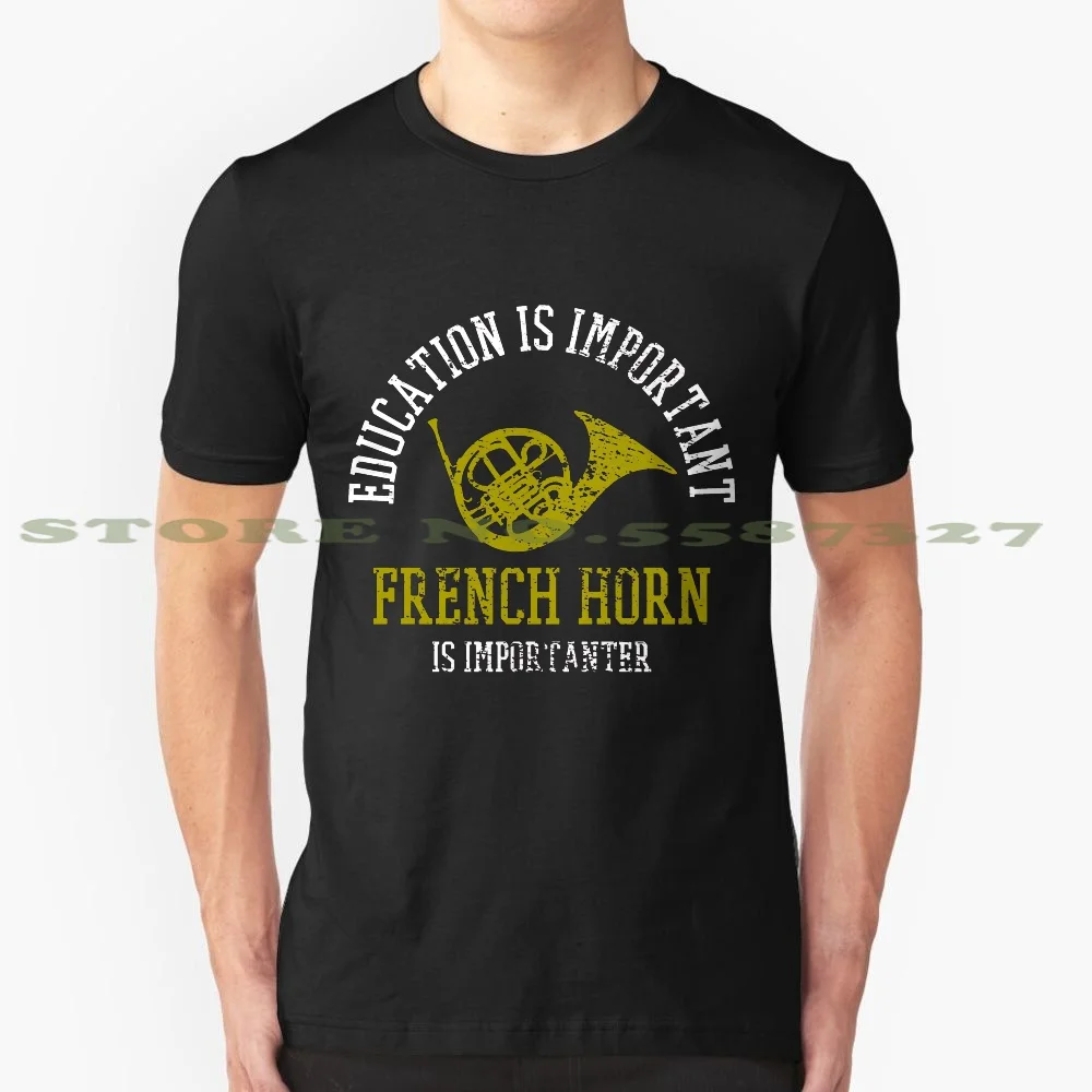 French Horn Instrument Fashion Vintage Tshirt T Shirts French Horn Musician Marching Band Music Teachers Play Musical Instrument