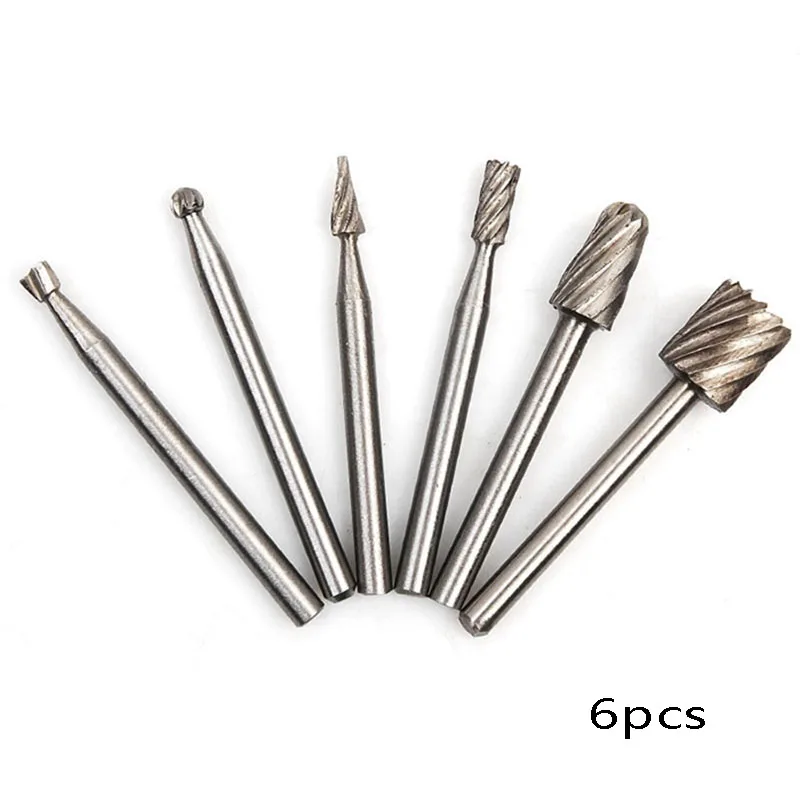 6Pcs HSS Routing Router Drill Bits Set Milling Cutter Rotary Burr Tool CNC Engraving Abrasive Tools Wood Metal Milling Cutter