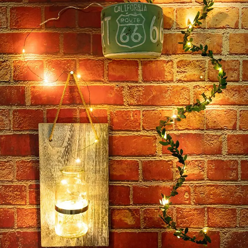 Solar Powered Tiny Leaf Vine String Light 2/5/10m Artificial Green Leaf Hanging Garland for Home Garden Office Christmas Wedding