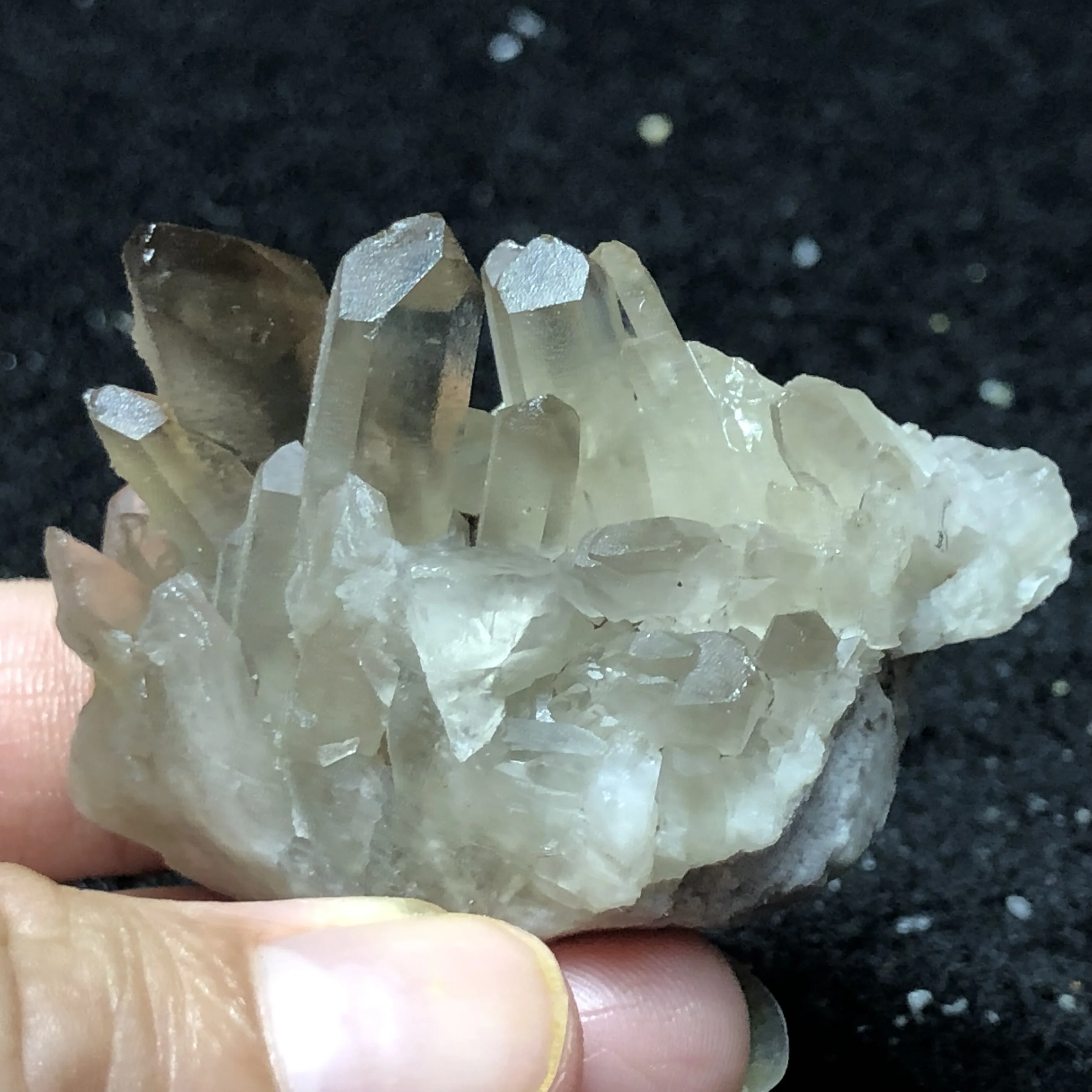 48.8gNatural tea crystal cluster mineral smoked Quartz Healing round vein teaching stone home decoration CRYSTAL QUARTZ GEM