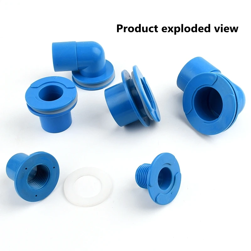 1-5Pcs O.D 25-50mm PVC Pipe Aquarium Drainage Connectors Fish Tank Drain Joint Water Supply Tube Fitting Seafood Pool Fittings