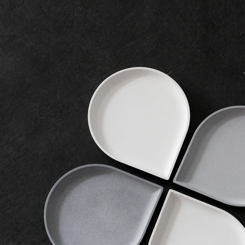 Cement tray mold jewelry tray concrete aromaumeric gypsum crafts placed creative water drop shape coasters plate silicone mold