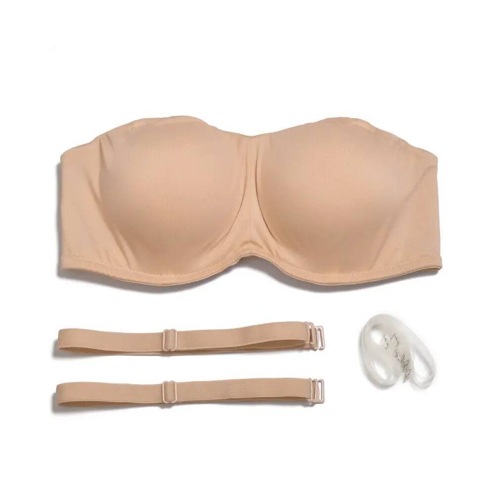YBCG 3 Colors Women Bra Plus Size Fashion Solid Padded Big Cup Gather Underwear Convertible Strapless Brassiere