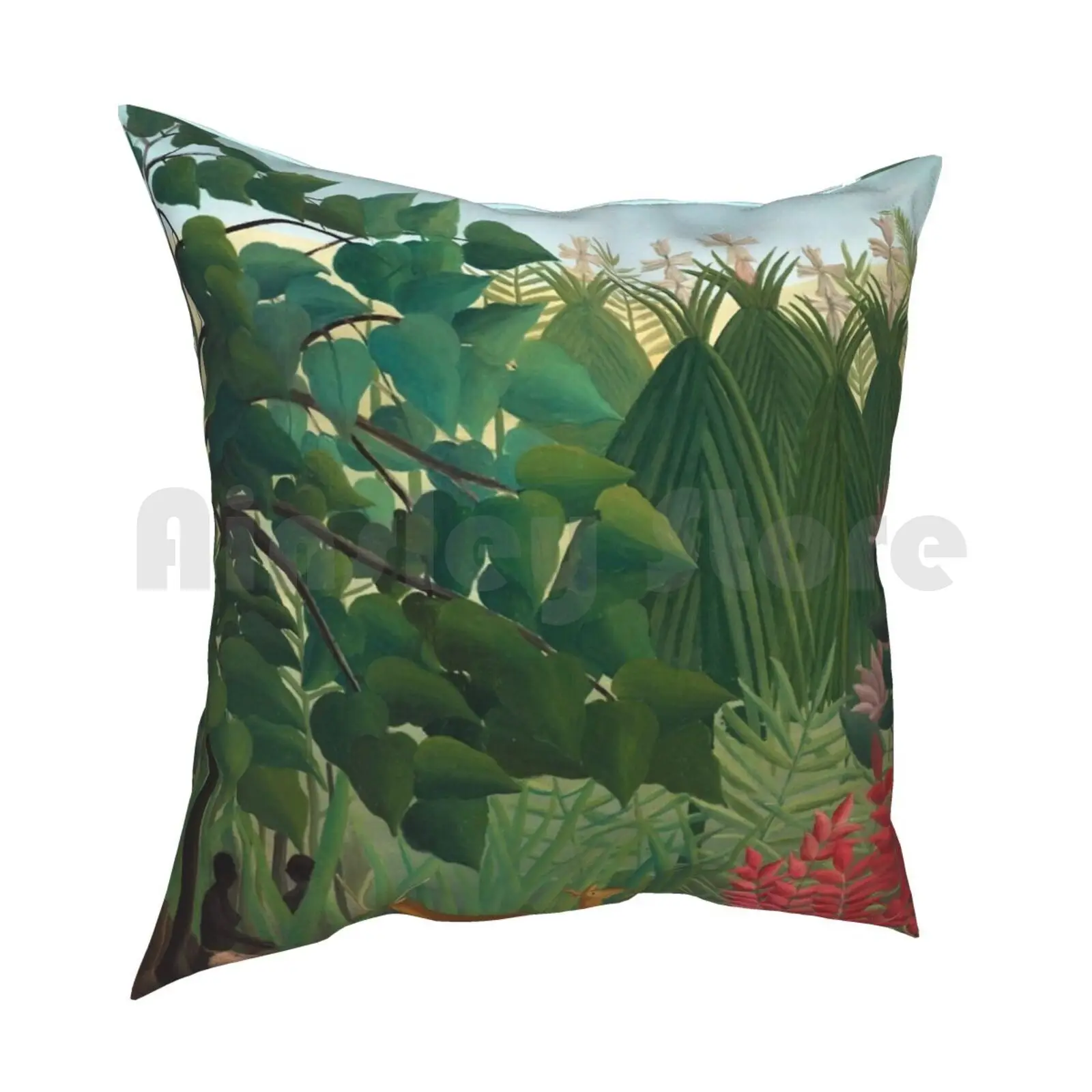 Henri Rousseau-The Waterfall Pillow Case Printed Home Soft Throw Pillow Henri Rousseau The Waterfall Henri Rousseau