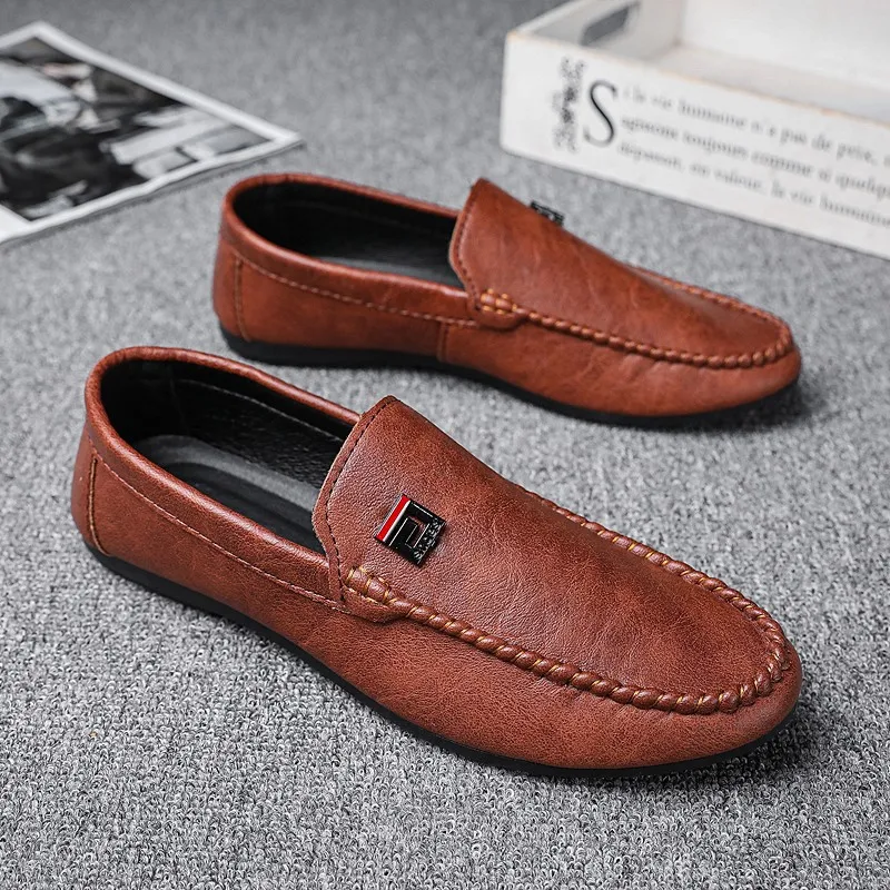 New Men's Casual Leather Shoes Business Formal Wear Wedding Hair Stylist Korean Fashion Trend Loafers Slip-ons for Men