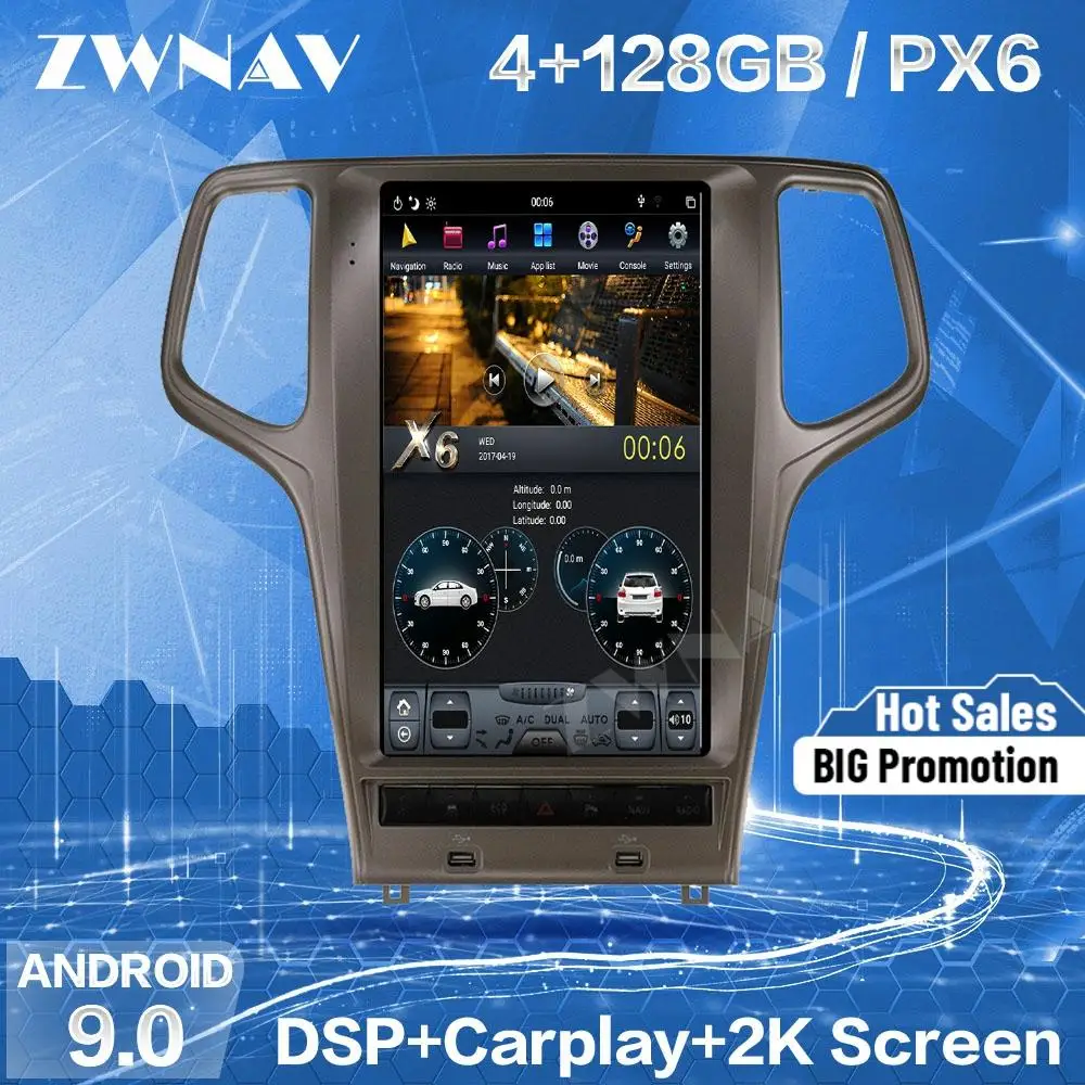 128G T-Style Screen For 2010 2011 2012 2013 Jeep Grand Cherokee Car multimedia Player GPS Audio Radio Head Unit Auto Stereo