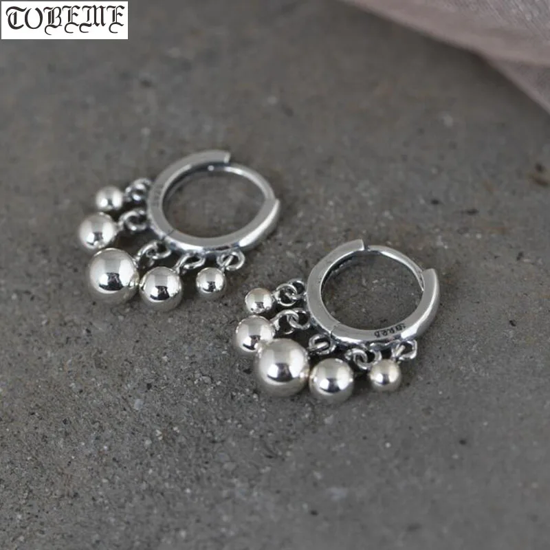 Handmade 100% 925 Silver Women Earrings Thailand Silver Hoop Earrings Pure Silver Bohemia Earrings