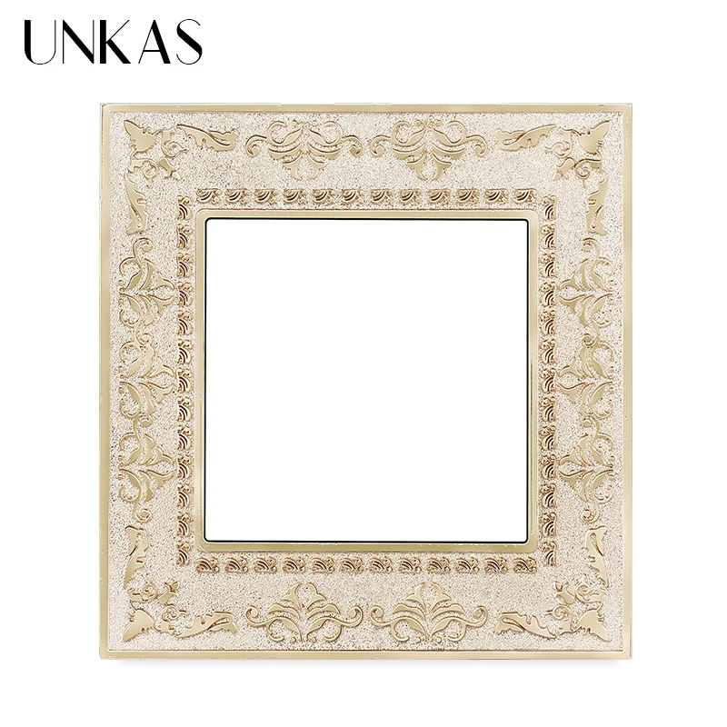 UNKAS DIY Matching Modules Single 4D Embossing Panel Retro Zinc Alloy Free Combination For Wall Switch Socket