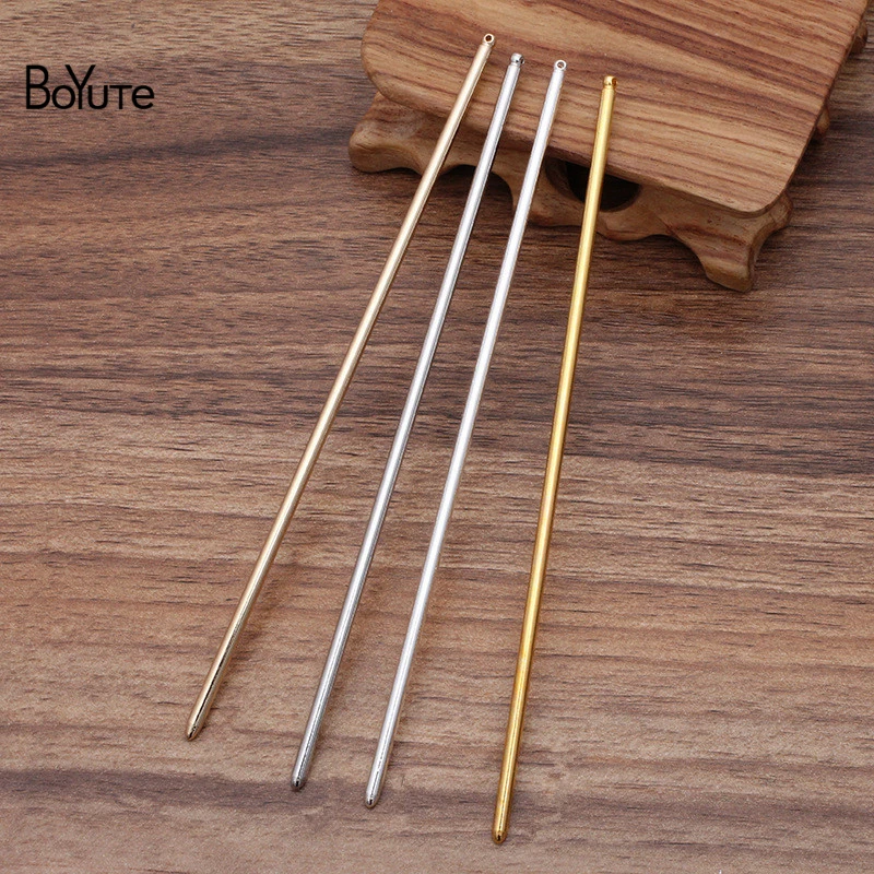 BoYuTe (50 Pieces/Lot) 3*125MM 3*150MM Metal Iron Hair Sticks Factory Supply Handmade Diy Hair Accessories Materials
