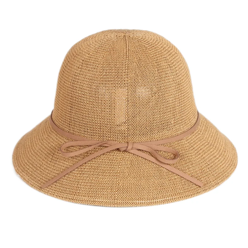 

Wholesale Korean Fashion Solid Color Women Foldable and Breathable Summer Straw Bucket hats Seaside Paper Cpas For Ladies
