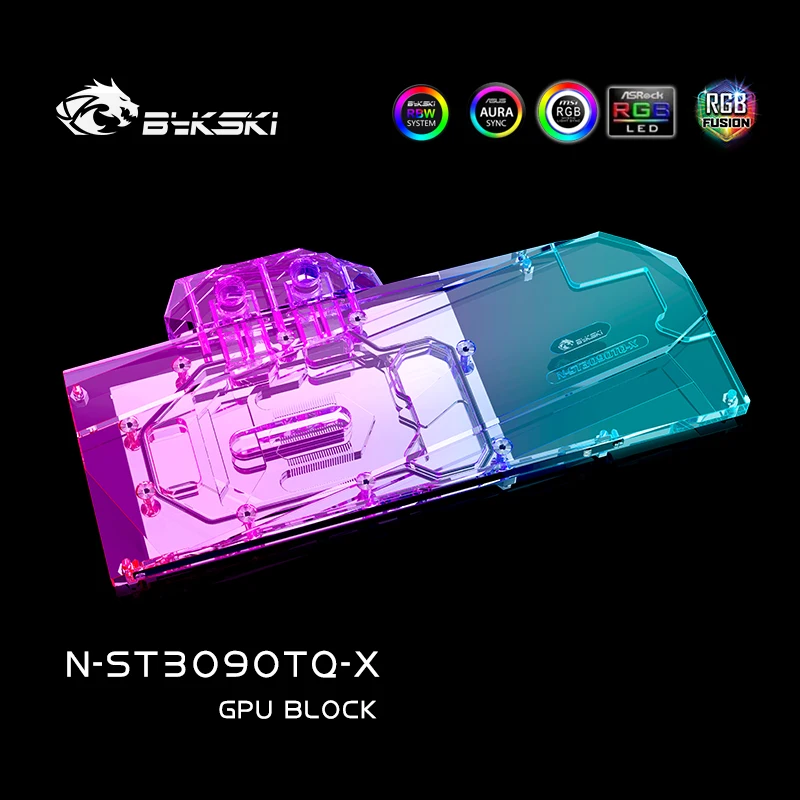 Bykski-Bloque enfriador de GPU de N-ST3090TQ-X para Zotac, RTX3080-10G, Apocalypse OC, tarjeta de vídeo, bloque de agua para PC, refrigeración por agua, 12V/5V