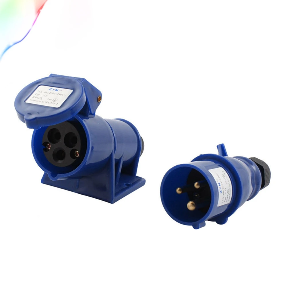 AC 220-240V 16A 2P+E IEC309-2 Round Pin Industrial Socket Blue