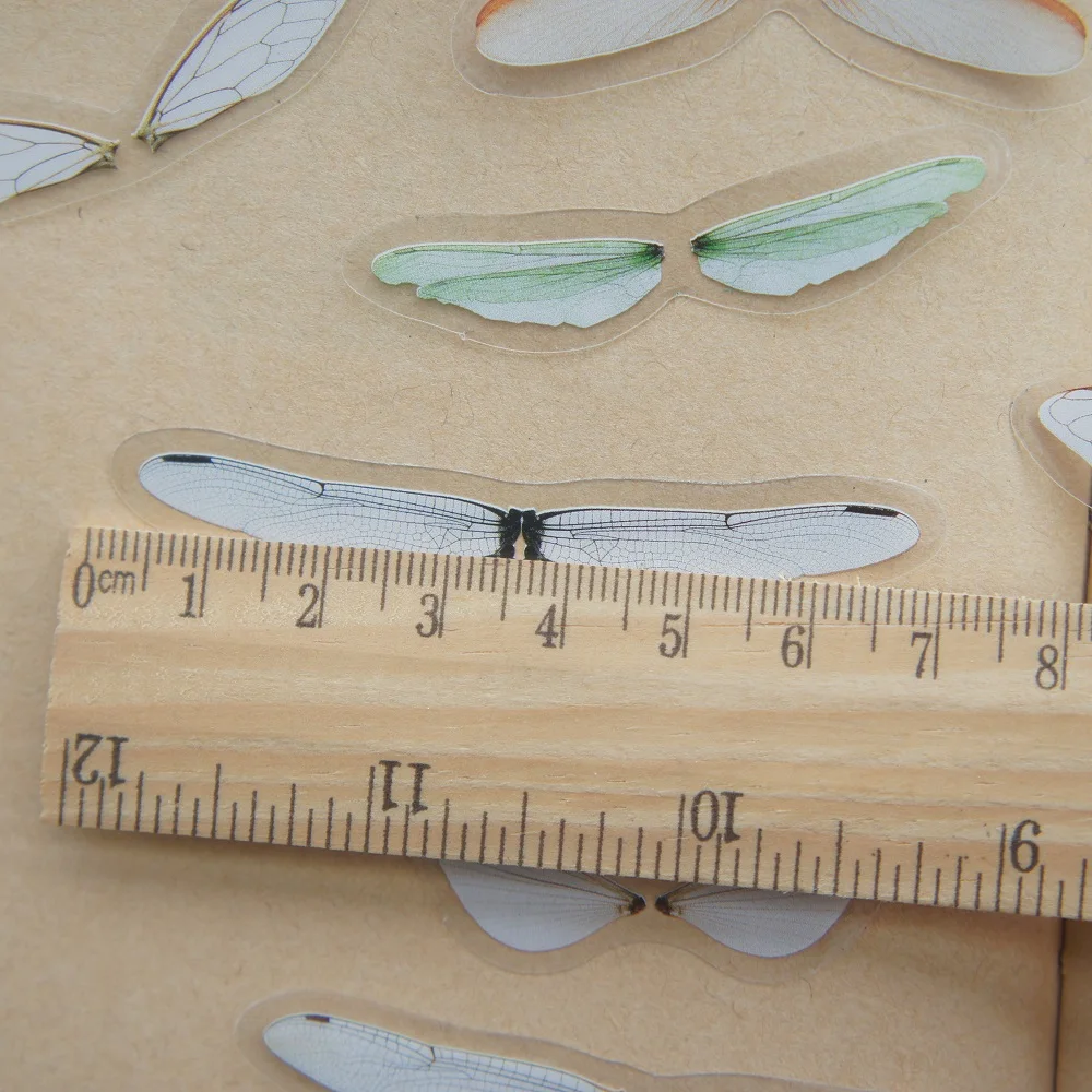 38pcs MIX Size Insect Specimen Design Wing Style PVC Sticker Scrapbooking DIY Gift Packing Label Decoration Tag