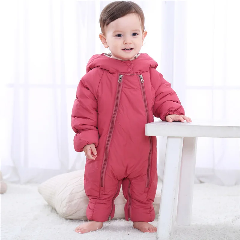 Baby Winter Rompers Thicken Infant Snowsuit Girl\'s Hooded Overcoat Children Overalls Warm Outdoor Clothes Hot Boys Clothing Sets