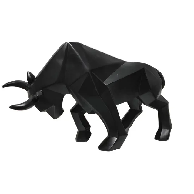 

Modern Nordic Geometric Bison Ox artwork craft resin Bull handicraft desktop sculpture living room home office decoration a0779