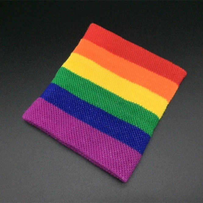 LGBT Six-color Rainbow Wristband Color Gay Sports Sweat-absorbent Activities With Decorative Items