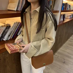 Shirts Women Solid Color School Japanese Style Female Students Turn-down Collar Sweet Blouses Loose  3XL All-match New