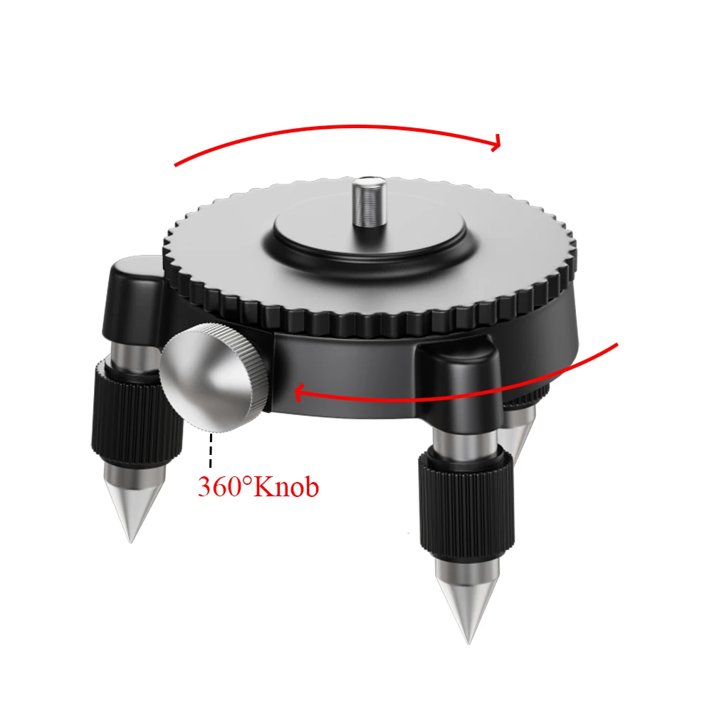 Laser Level Adapter 360-Degree Rotation Base for 1/4