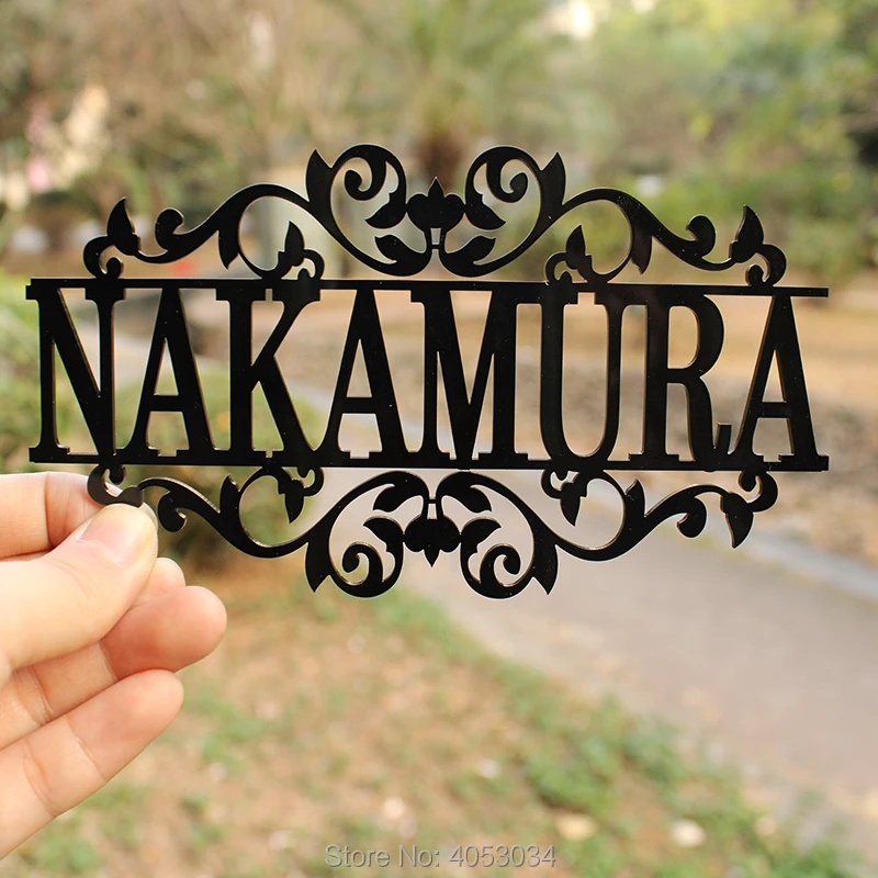 Personalized Any Name Laser Cut Acrylic Sign Outdoor Hanging Family Last Name Sign Monogram Garden Door Sign Custom Wedding Sign