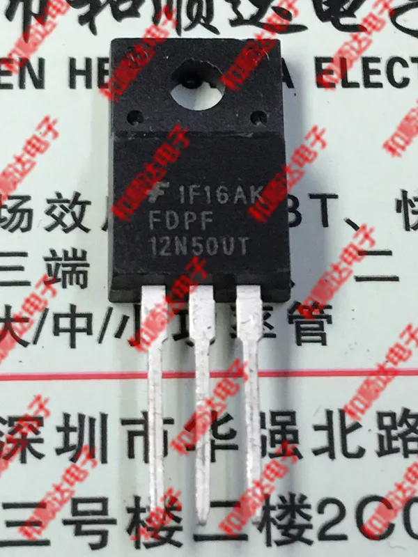 Original New 5pcs / FDPF12N50UT   TO-220F 500V 10A TO220F
