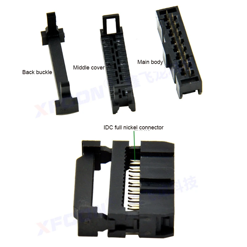 1000 Stks/sets 3 Aparte Onderdelen 16Pin Zwarte Kleur Connector Hub Datakabel Uiteinden Terminal Voor Led Controller Led Module Verbinding