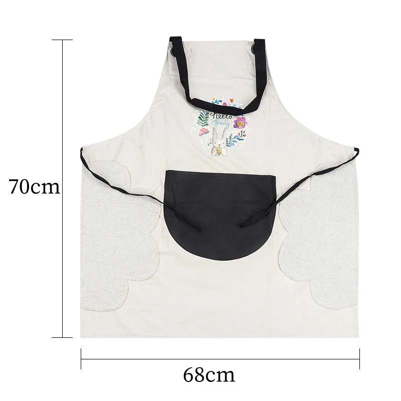 Eyelash Grafted Apron Kitchen Wipeable Waterproof Cartoon Wreath Rabbit Baking Apron for Women Eyelash Extension Makeup Tools