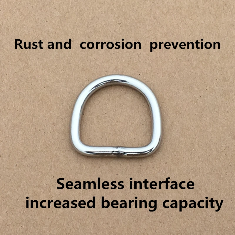 20PCS Stainless Steel Seamless D-Ring Buckle For Bag Belt Leather Strong Hardware 20mm 50mm