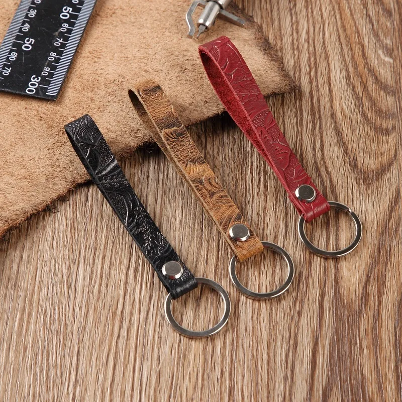 Honest Luxury Key Chain Men Women Car Keychain For Key Ring Holder Jewelry Genuine Leather Rope Bag Pendant Fathers Day Gift