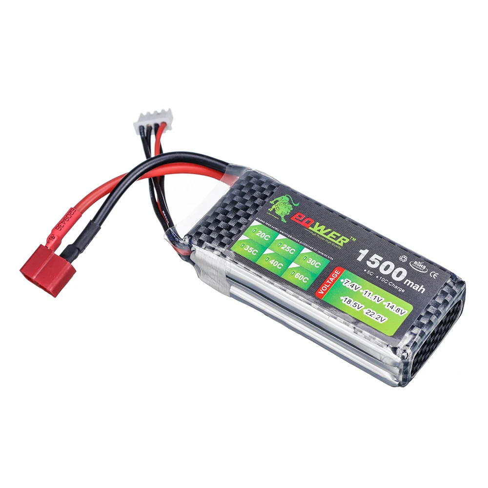 11.1V 1500Mah สำหรับ RC รถรถบรรทุกเรือ Drones เครื่องบินเฮลิคอปเตอร์ของเล่นอัพเกรด1500Mah 3S 11.1V Lipo แบตเตอรี่