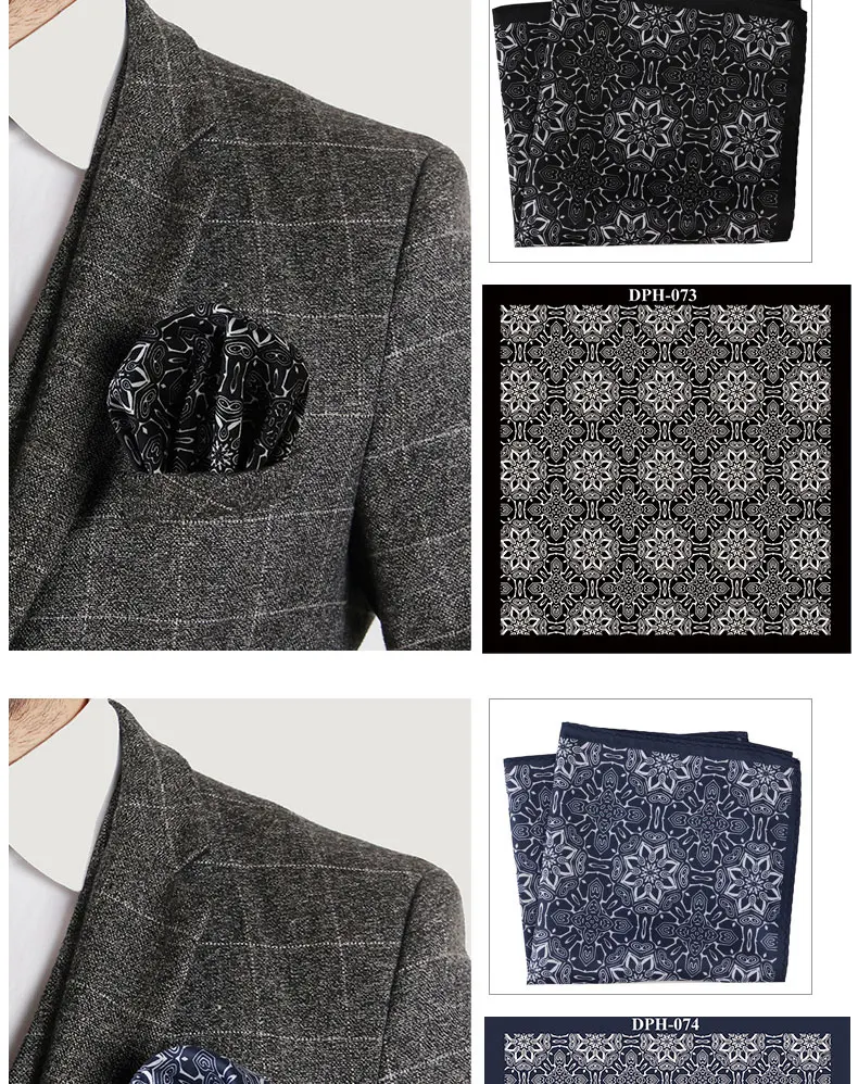 Tailor Smith New Arrival 30x30cm Big Size Handkerchief Men Fashion Chest Towel Paisley Floral Dot Soft Suit Hanky Pocket Squares